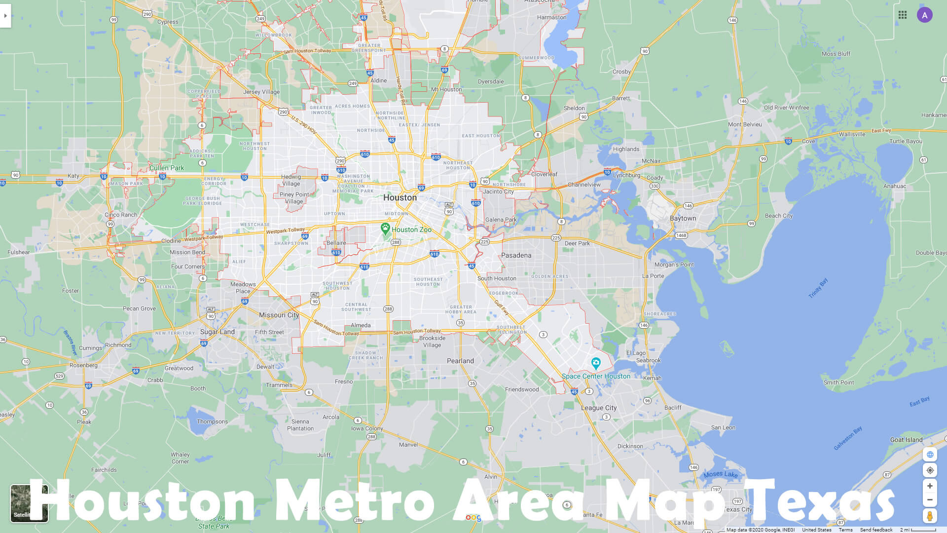 Houston Metro Area Map Texas